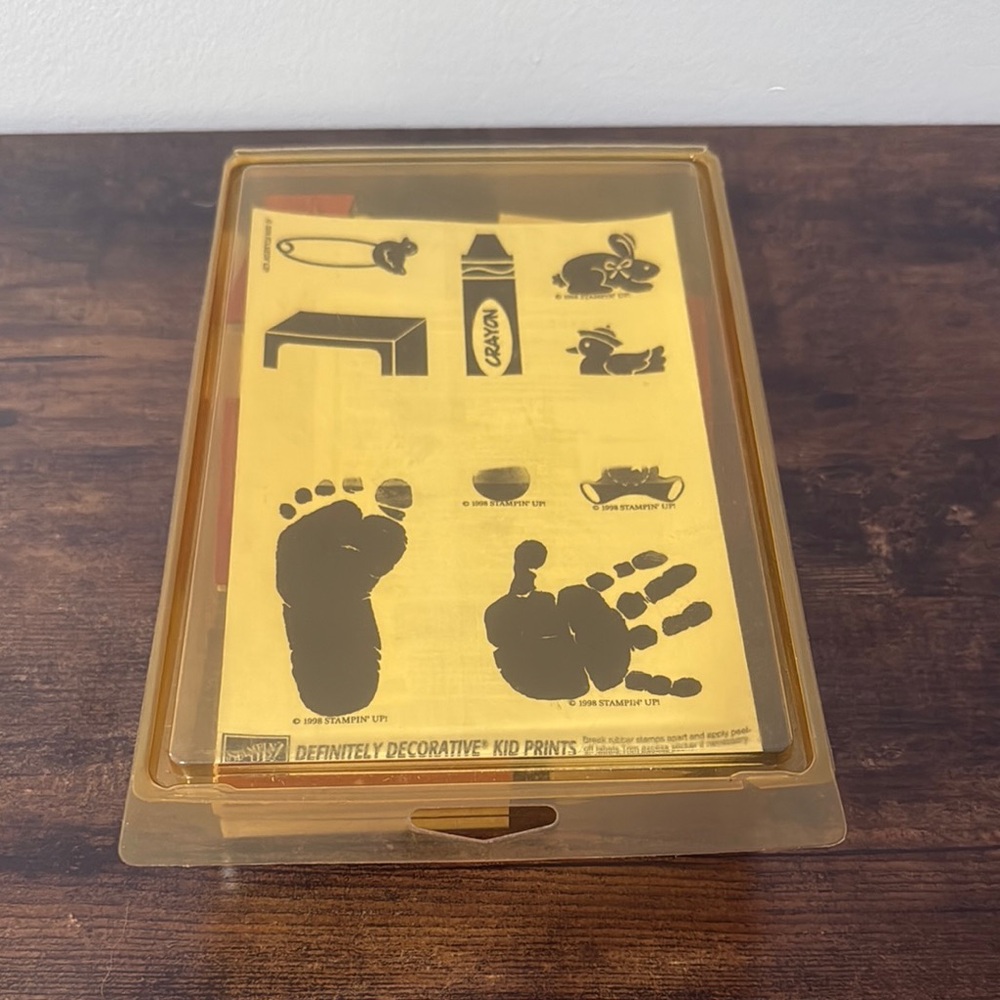 Stampin’ Up! Definitely Decorative Kids Baby Prints 9 pc Stamp Set New 1998